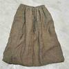 Johnature Women Vintage Skirts Elastic Waist Belt Spring Solid Color Casual A-Line Skirts