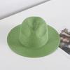Summer Wide Brim Straw Hat Women And Men Outdoor Sun Protection Beach Panama Cap Solid Color Travel Holiday Visor Caps