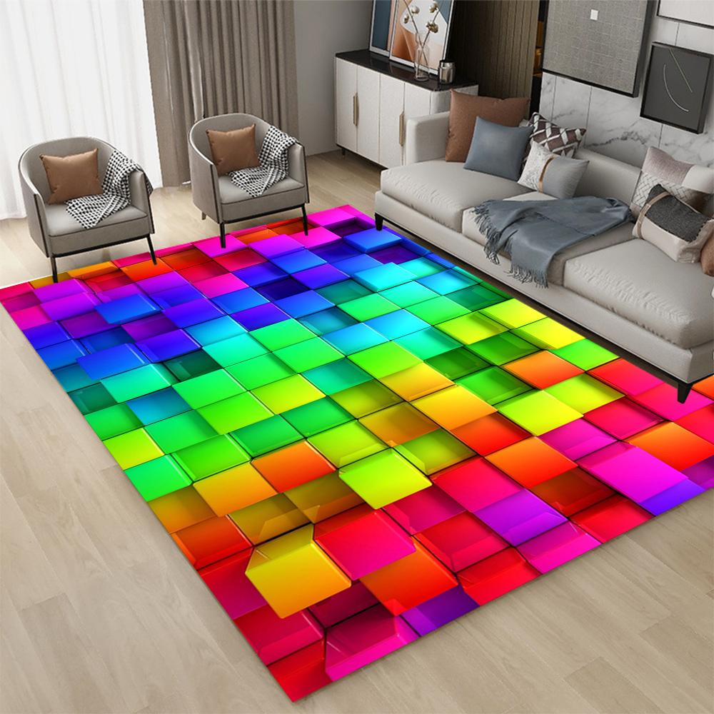 3D LED Lights Illusion Rug for Living Room Washable Floor Lounge Large Area Non Slip CarpetsTeen's Kids Boy Girl Room Decor Rug