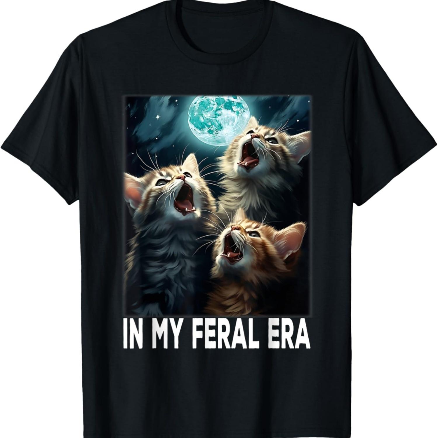 In My Feral Era Funny Cat Meme T-Shirt S чёрный