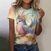 Color Animal Bird 3D Print T-Shirts Women Casual O-Neck Short Sleeve T Shirt Harajuku Tees Streetwear Y2k Tops Female Clothing