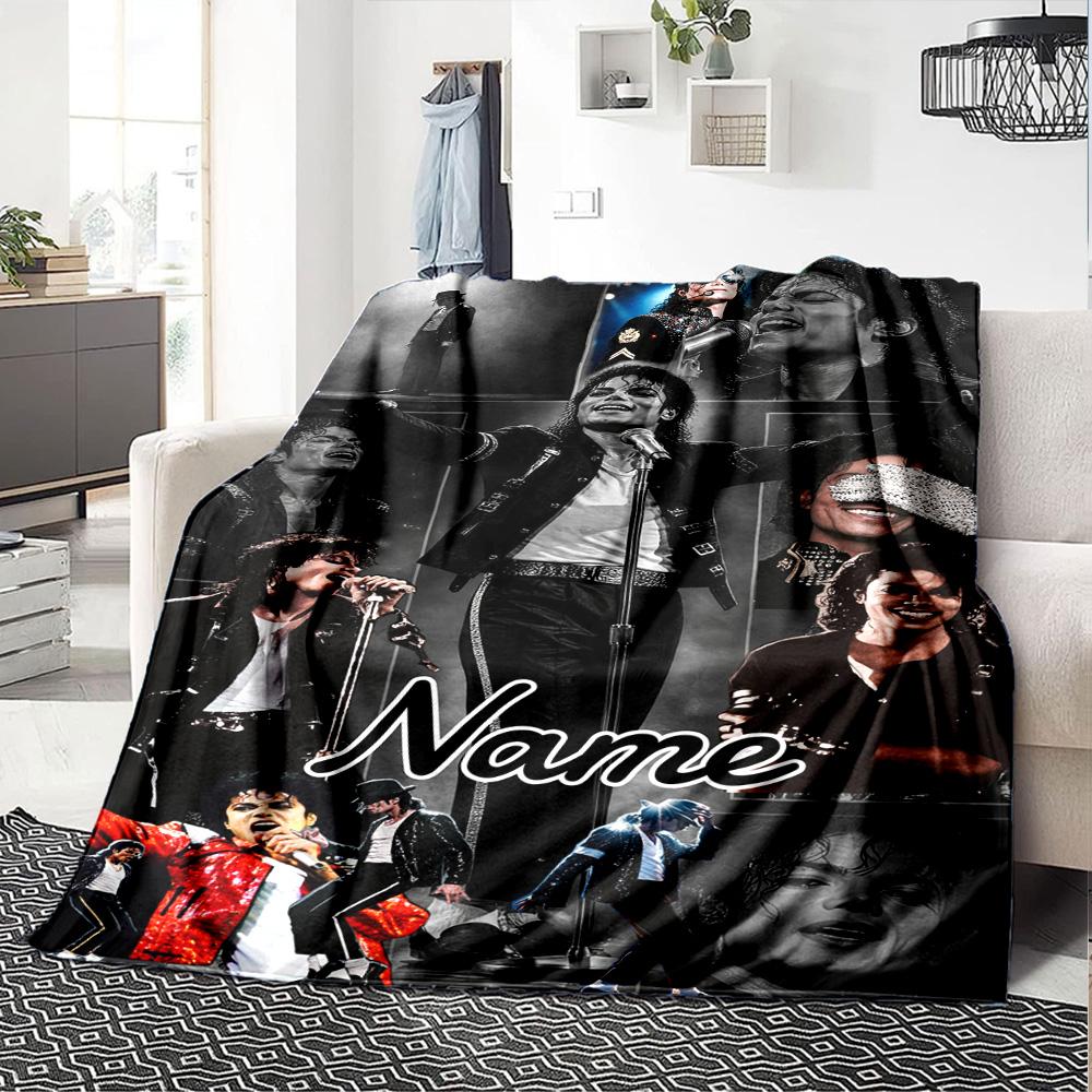 Coperta di flanella personalizzata con il nome "Michael Jackson's Legacy" per comfort super morbido e carino, per viaggi, letto, divano