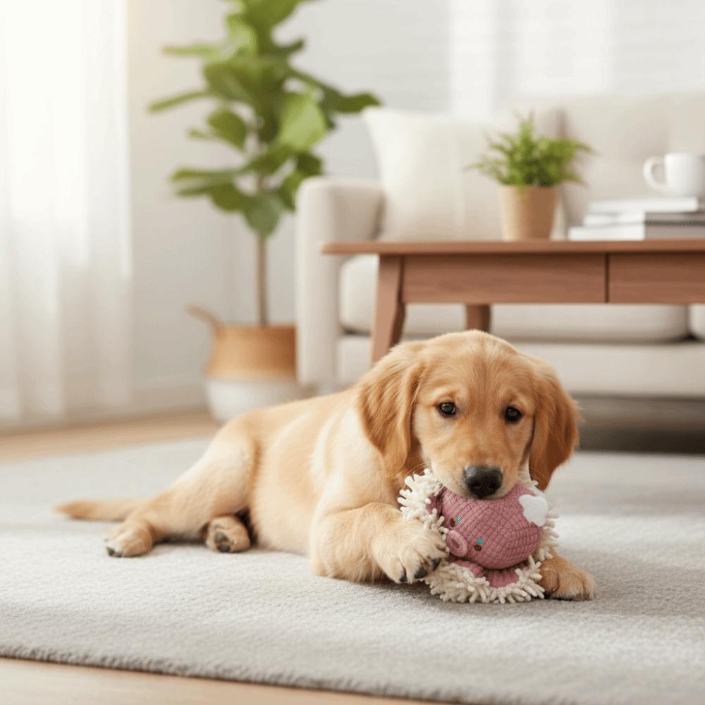 Cartoon Dog Plush Chew Toys Bite Resistant Teeth Cleaning Toy Squeaky Dog Toys  Relieve Boredom