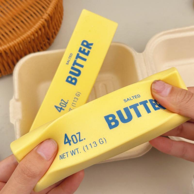Fake Food Butter Stick Squeeze Toy Slow Rising Squishy Butter Bar Brick Adult Fidget Toy Anti Stress Release Hand Relax Gift Toy