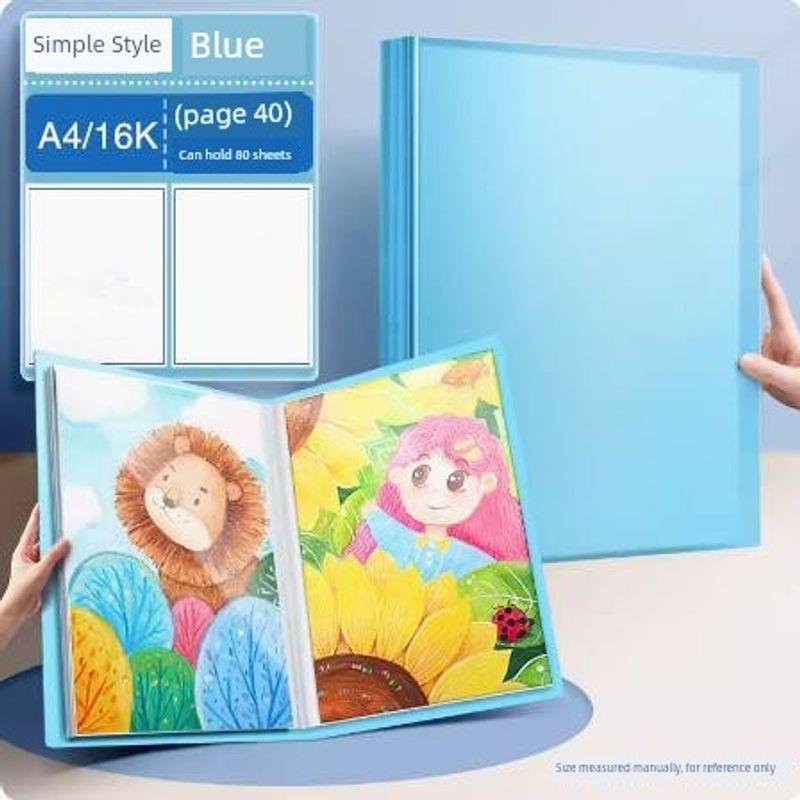 

Board Painting Collection Collection 8 Open Painting Favorite Art Materials Drawing Paper Folder Storage Painting Bag A4 Award Sketch Preservation Blue [A4] 40 Sheets Without Portable