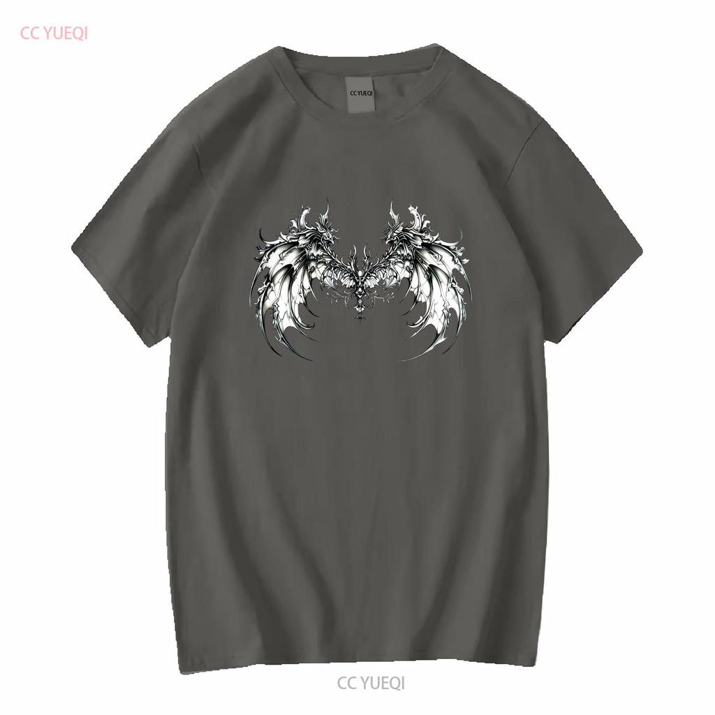 Cyber Sigil Angel Wings T Shirt Gothic Clothes Sigilism Goth Agel Y2K Grunge Trad Whimsigoth Long or Short Sleeves Vintage