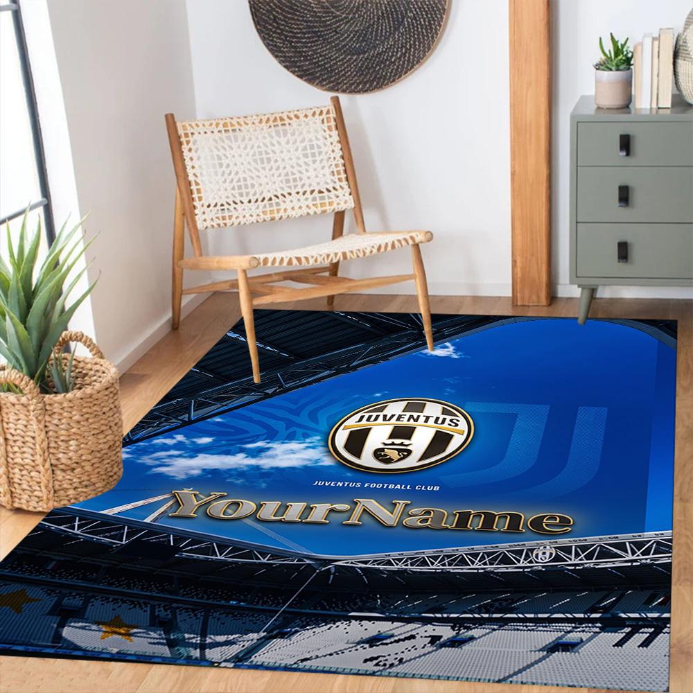 Juventus Customized Name Area Rug Design for Hallway Bedrooms Kitchen Living Rooms Antislip Carpet Decorate Offices Perfect Gift for Friends & Family