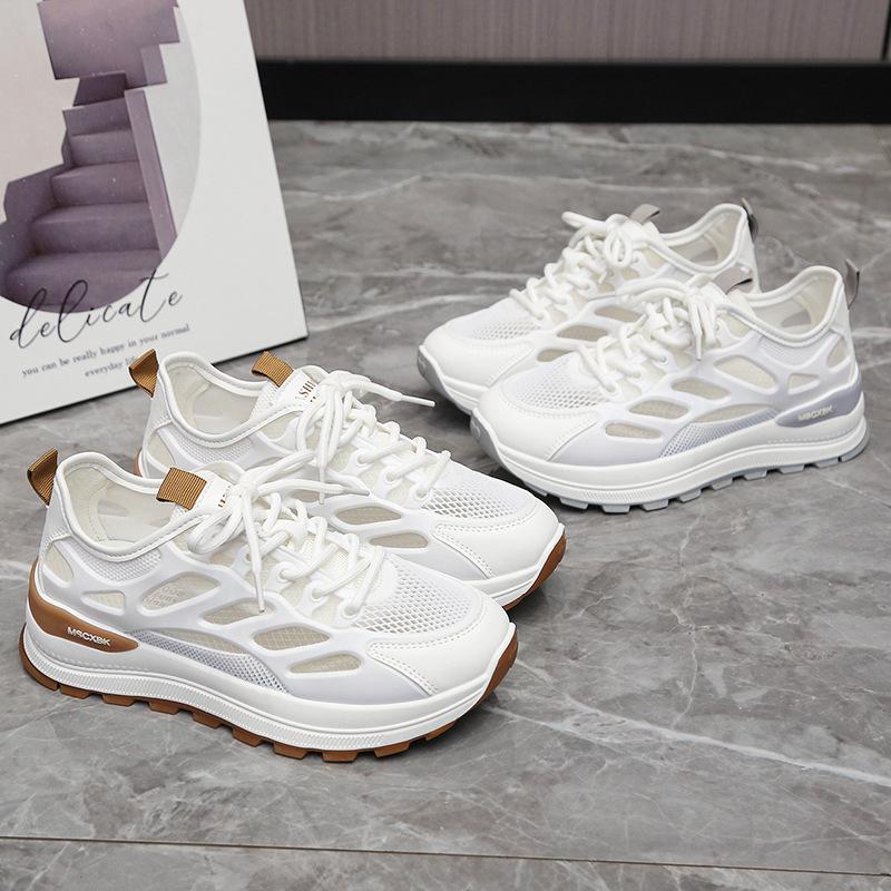 4 cm height-increasing women's shoes mesh breathable 2025 new versatile small sports little white shoes soft soles are not tiring