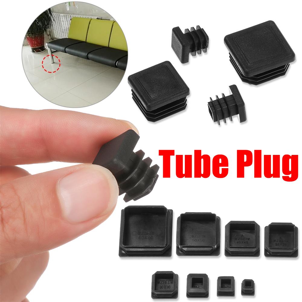 10pcs/pack Plastic Black Blanking End Caps Protector Square/Round Table Chair Foot Pad Furniture Feet Non-Slip Covers