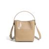 New vintage vegetable-tanned leather shoulder bag, commuter handbag, bucket bag, genuine leather women's bag, large-capacity leather tote bag