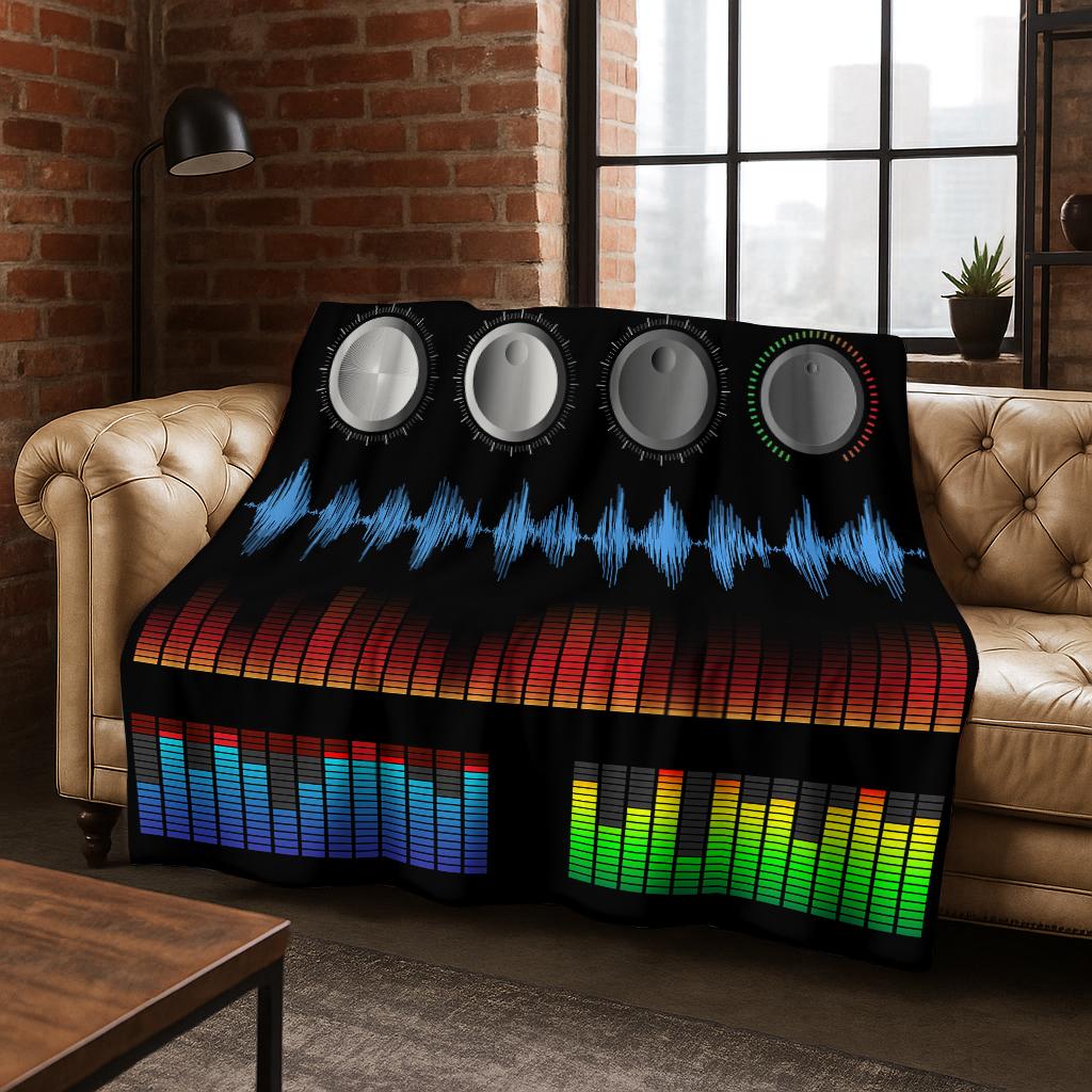 DJ Screen Record Flannel Blanket,Warm and Cozy Soft Throw Blanket for Home Bedroom Bed Sofa Office Travel Picnic Cover Kid Gift