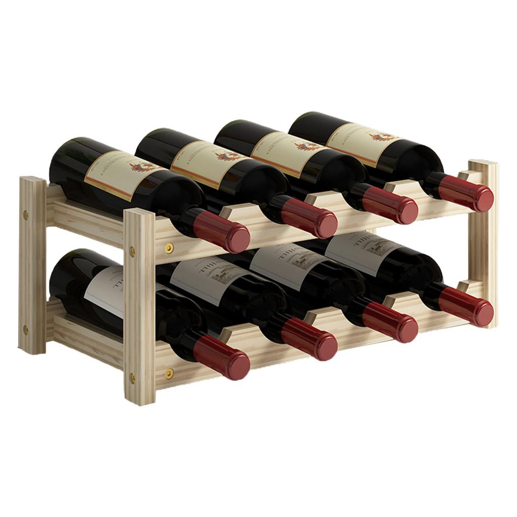 2/3/4 Tiers Wooden Wine Racks Home Bar Party Display Glass Holder Shelf Decoration Red Wine Storage Rack Stand Organizer