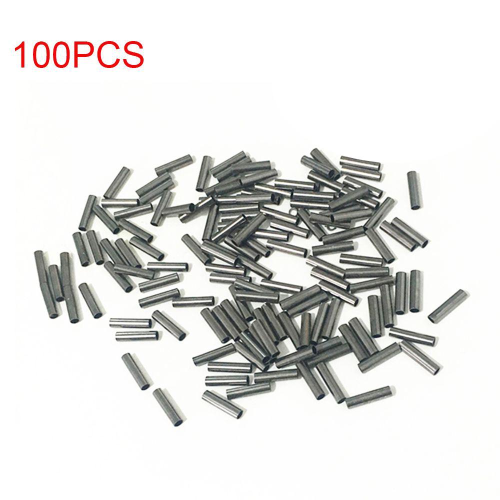 100Pcs Fishing Wire Tube Round Copper Fishing Line Aluminum Crimp Sleeve Copper Tube 1.0-2.8mm Sea Line Tube Fishing Accessories