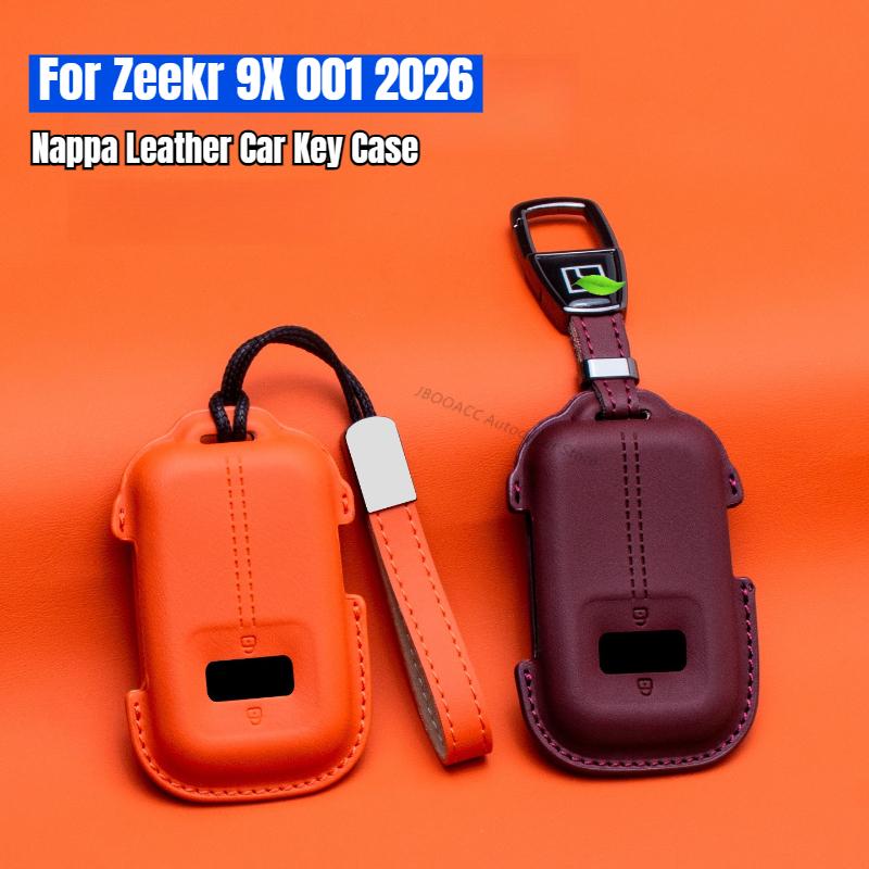 Nappa Leather Car Key Fob Cover For Zeekr 9X 001 Smart Key Case Anti-Scratch Full Protector Auto Key Shell Holder Accessories