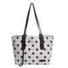 2026 Women's Korean Style Polka Dot Large Tote Bag – Versatile Commute Shoulder Handbag with Spacious Capacity