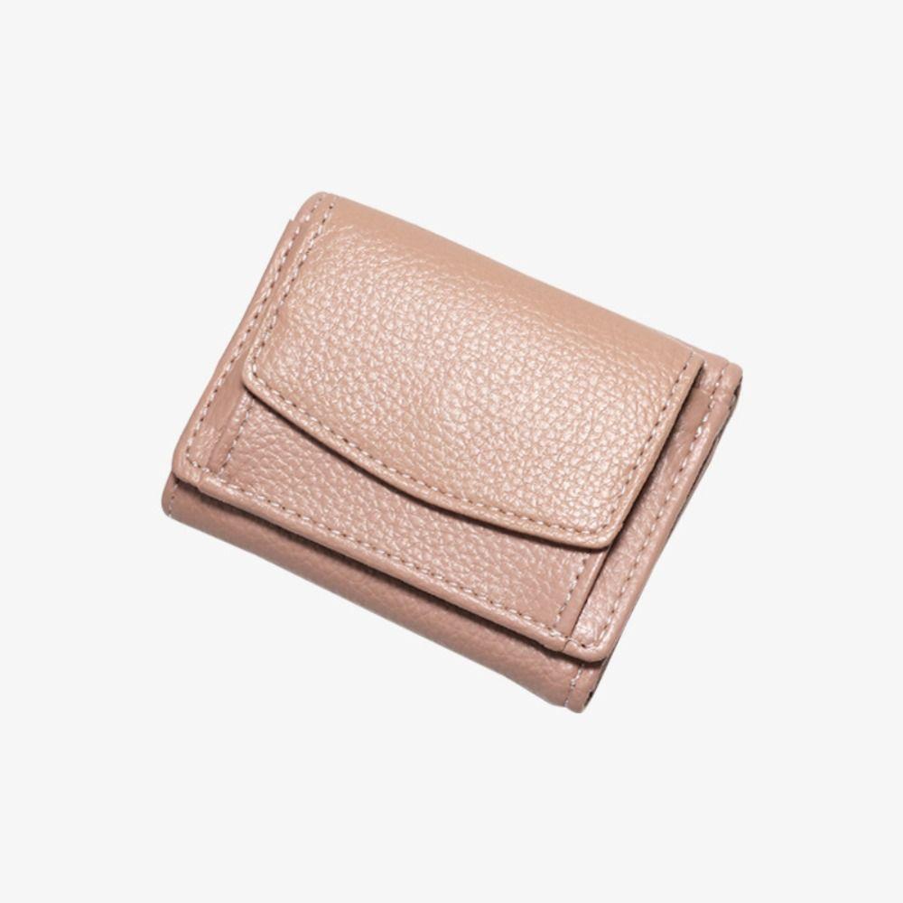 New PU Leather Leather Wallet Coin Purse Short Wallet Folding Mini Wallet with Cash Slot Simple Small Purse for Women