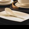 Pure White Bone China Irregular Embossed Floral Anti-scalding Tableware Set