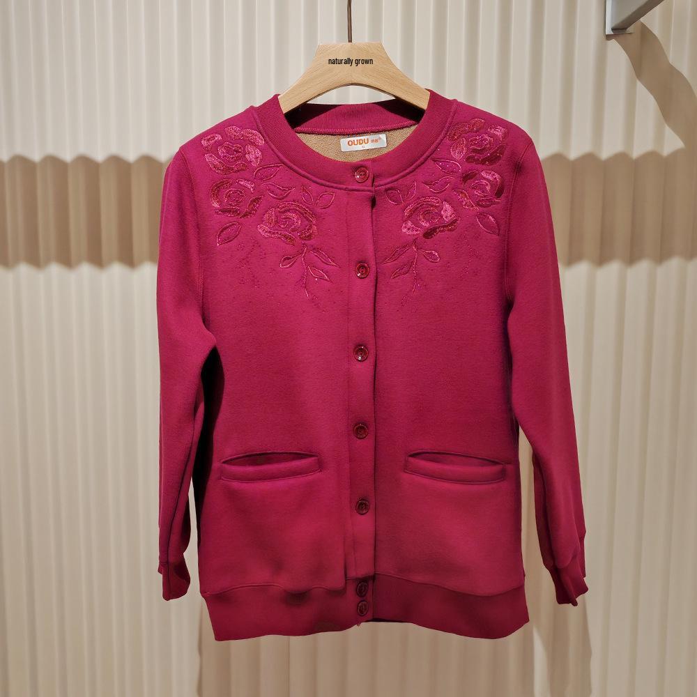 

Утепленный кардиган на флисовой подкладке для женщин среднего и пожилого возраста XL