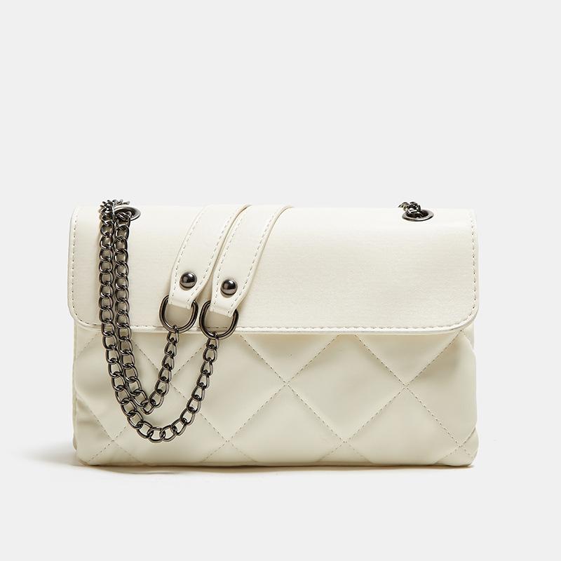 

Сумка подмышку женская новая модная сумка с ромбовидной цепочкой трендовая на плечо через плечо сумка-почтальон высококлассная сумка-конверт белый