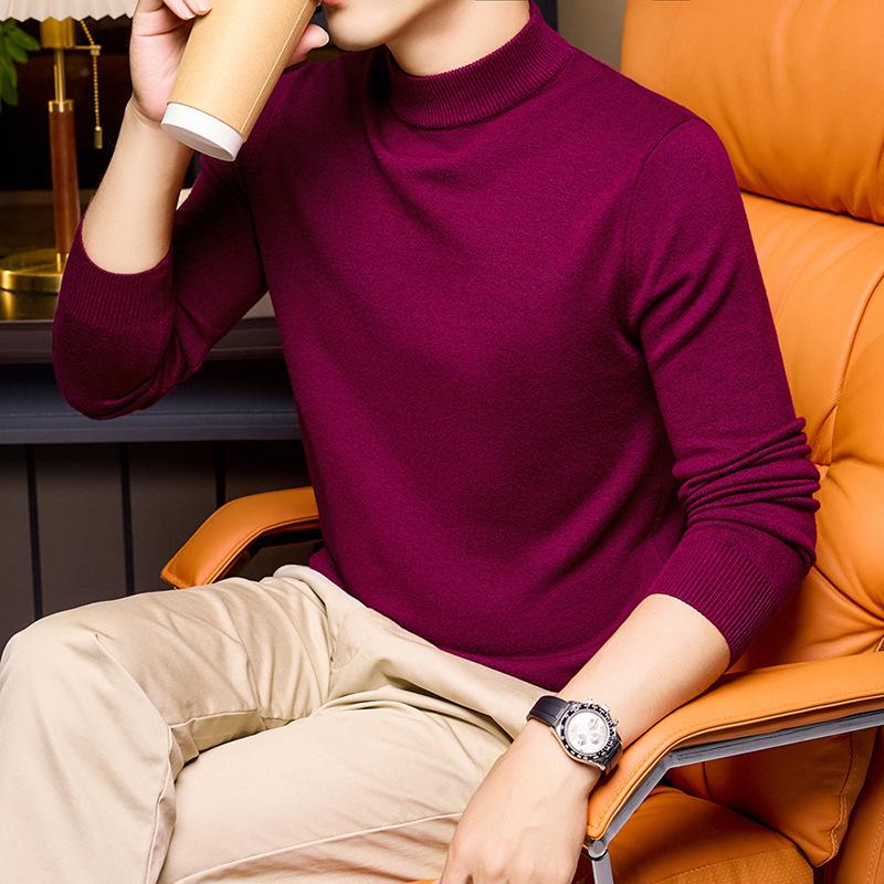 Weicher Strickpullover für Herren - Halber Rollkragen, Langarm für Herbst/Winter - Stilvoll, Bequem, Warm - Allein oder als Schicht tragen