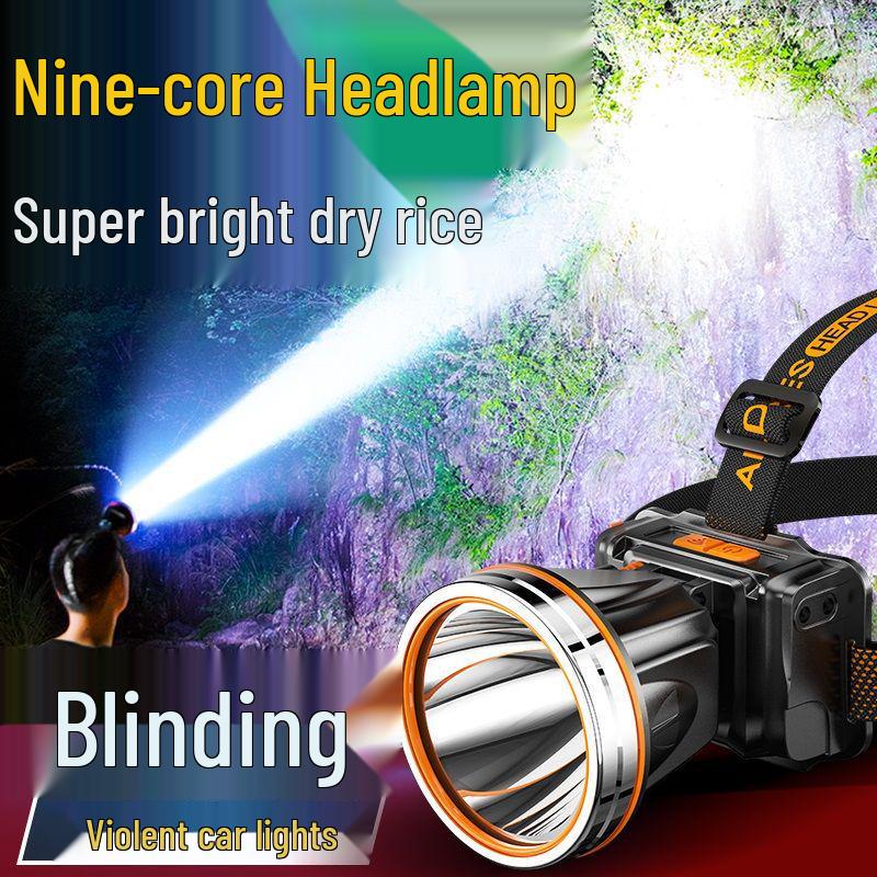 A1R Rechargeable Super Bright LED Headlamp - Induction-Sensing Outdoor Flashlight for Night Fishing and Mining