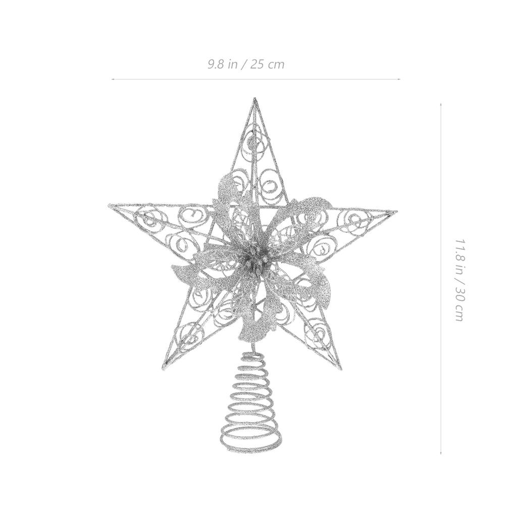Christmas Tree Top Star Decoration Topper Adornment Wrought Iron Ornament Party