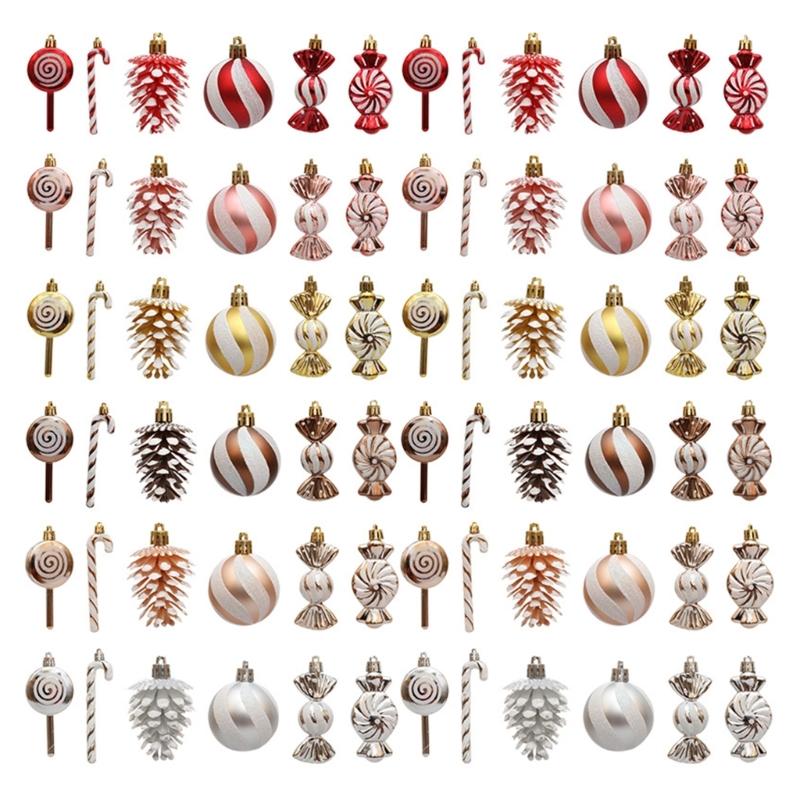 Set of 13 Hand Painted Christmas Ornament Portable Christmas Tree Hanging Ornament Set Functional Home Decoration