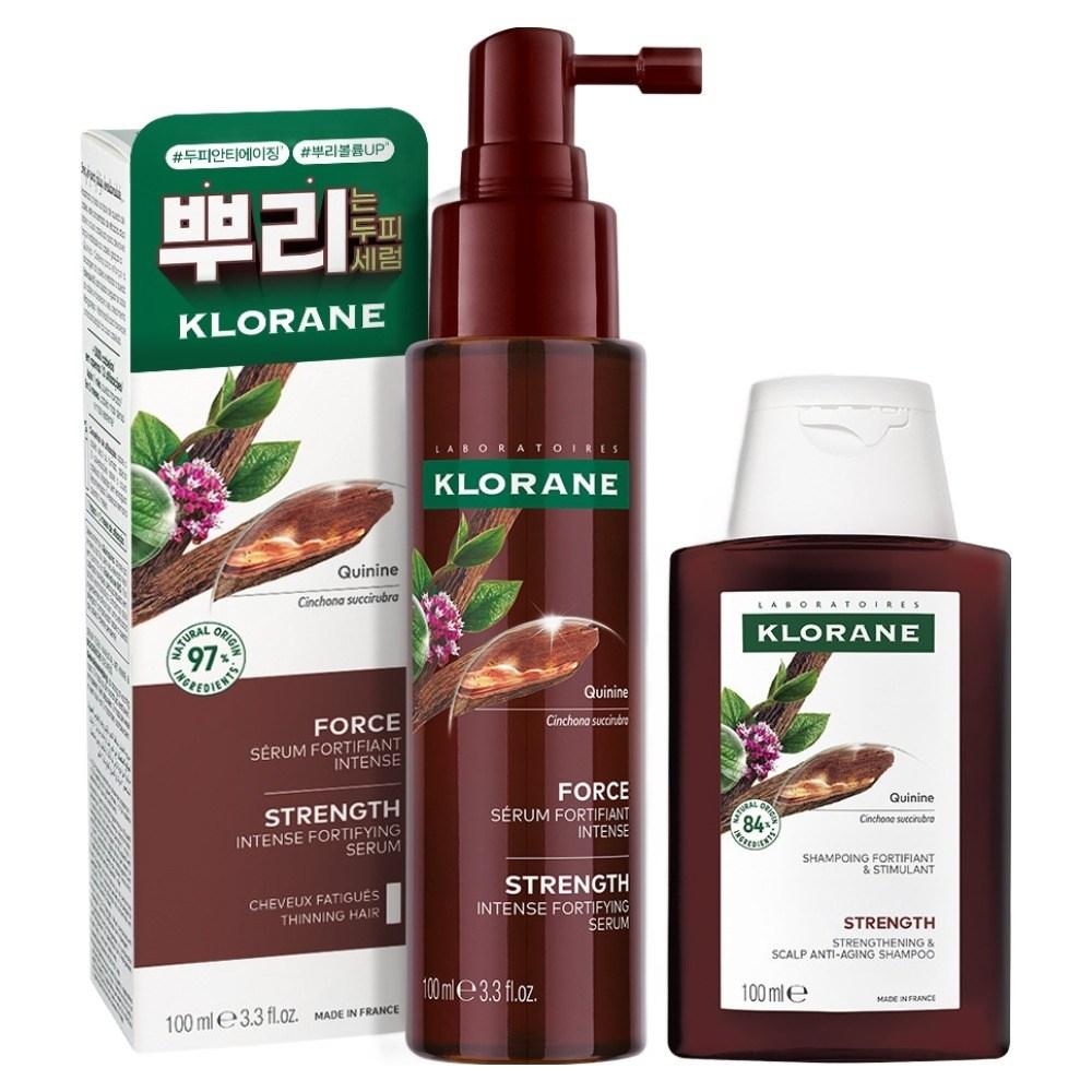 Klorane Quinine Anti-Aging Scalp Serum 100ml + Shampoo 100ml Set (1 Set), 1 set
