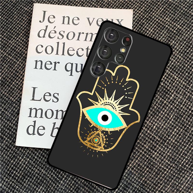 Evil Eye Hamsa For Samsung Galaxy S24 S23 Ultra S22 S20 S21 FE S8 S9 S10 Note 10 Plus 20 Ultra Phone Case
