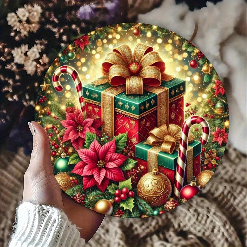 

Metal Wall Art Round Sign Christmas Gift Home Decor Plaque Kitchen Bar Cafe 20x20 різнокольоровий