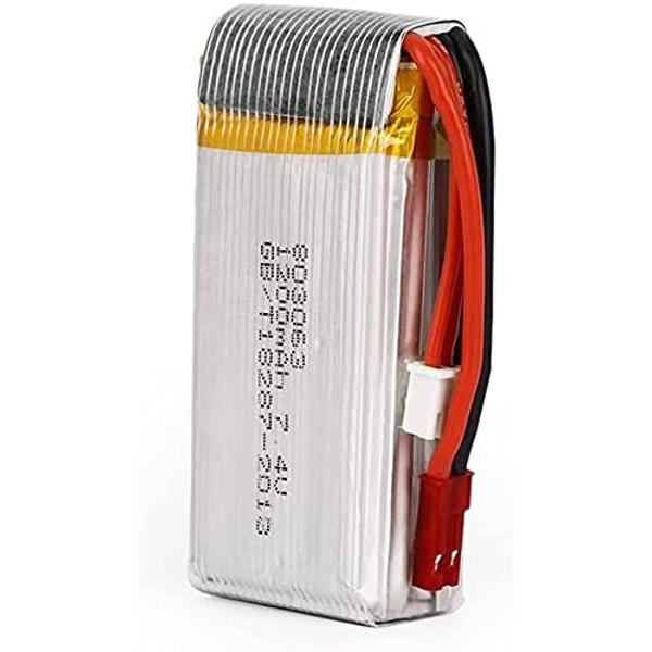 Juego de 2 Baterías LiPo 7.4V 1200mAh | Compatible con Dron RC MJX X101 | Recargable Alta Capacidad | Plata | 68x30x18mm | 64.5g