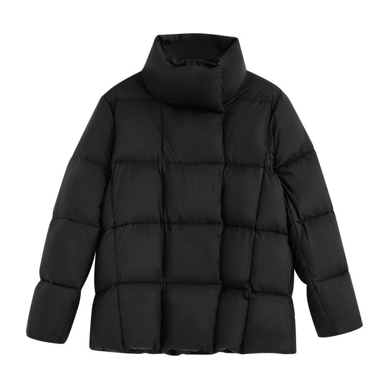 [Jiang * Order] Autumn and Winter New Product Stand-up Collar Thickened Long-sleeved Black Down Jacket Women's White Duck Down Top