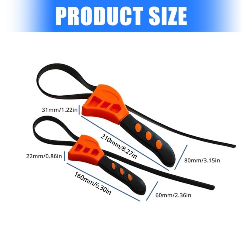 Verstellbare Gummi-Riemenschlüssel Ölfilterschlüssel Werkzeug für Mechaniker und Heimgebrauch Werkstattarbeit Zuverlässiger Alltagsgebrauch