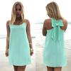 Summer Women Sundress Plus Size Women Bow Sexy Mini Dress Beach Chiffon Dress