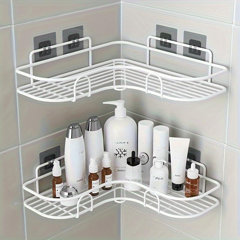 1pc Bathroom Shelf, Shower Caddy Rack, Bathroom Kitchen No Punching Storage Rack, Shower Shelf, Shampoo Storage Rack Holder for Hotel