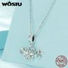 WOSTU 925 Sterling Silver I Love Shopping Charms Bag and Bowknot Beads Fit Original Bracelets Women DIY Jewelry