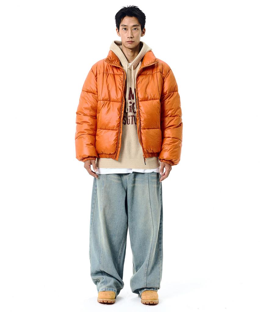 Filluminate Glossy Deuce Padded Jacket - Orange