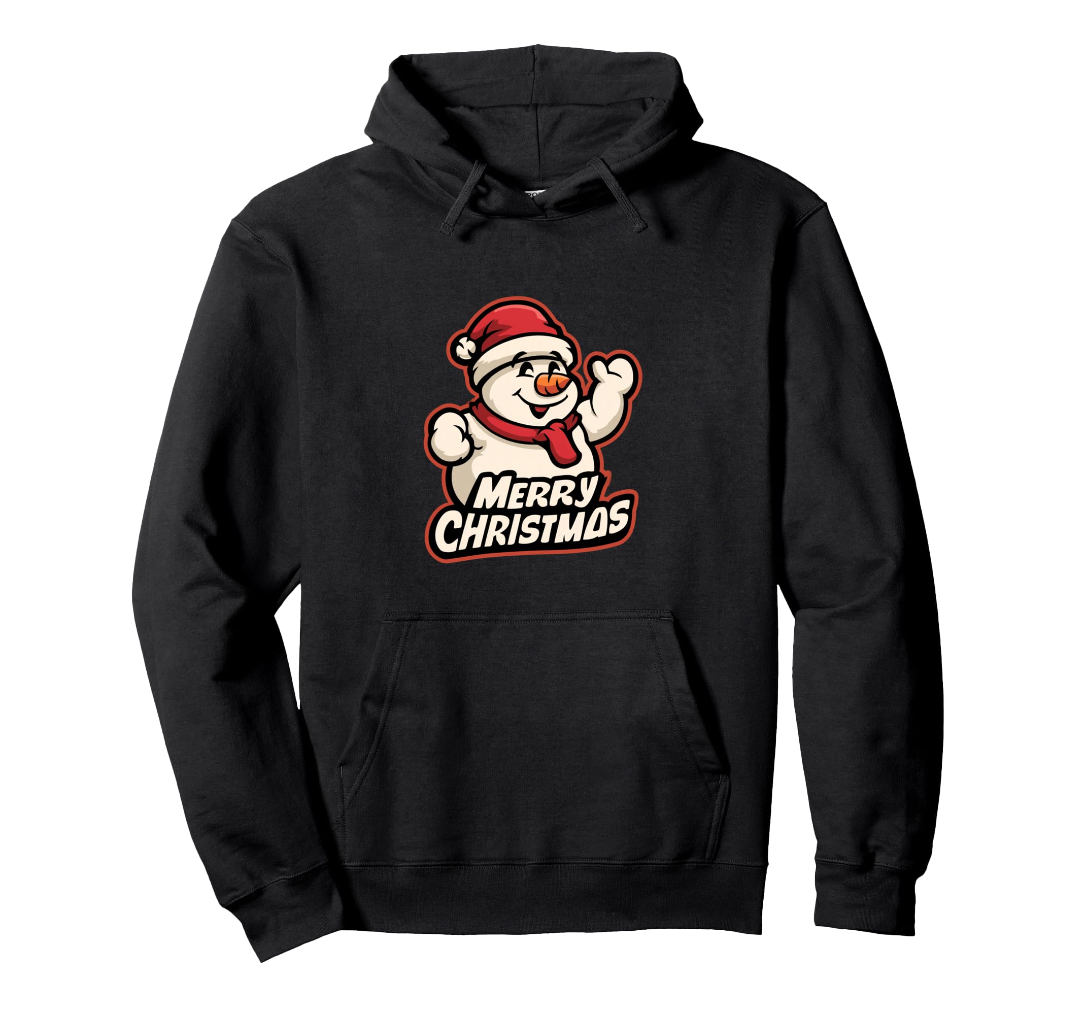 

Funny and cute snowman Christmas party hoodie чёрный