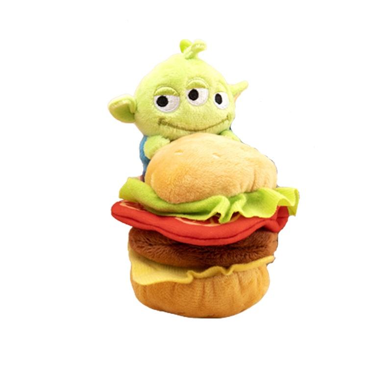 Disney Toy Story Alien Plush Doll Pendant Doughnut Hamburger Keychain Kid Gift