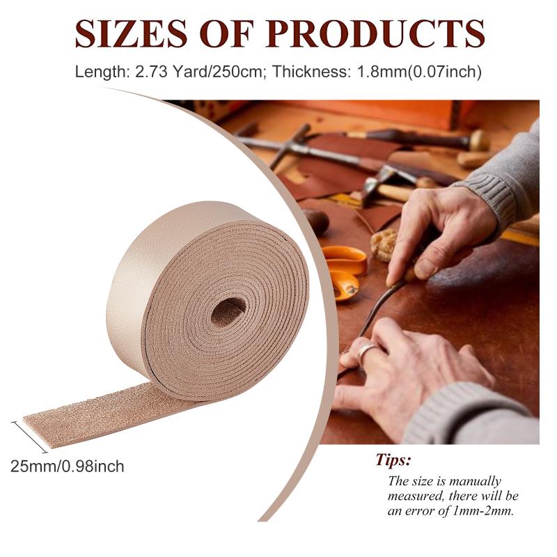 1 Inch Wide Single Side Leather Strip 98 Inch Long Double Sided Smooth Leather Strip for DIY Craft Projects Pet Collars Belts