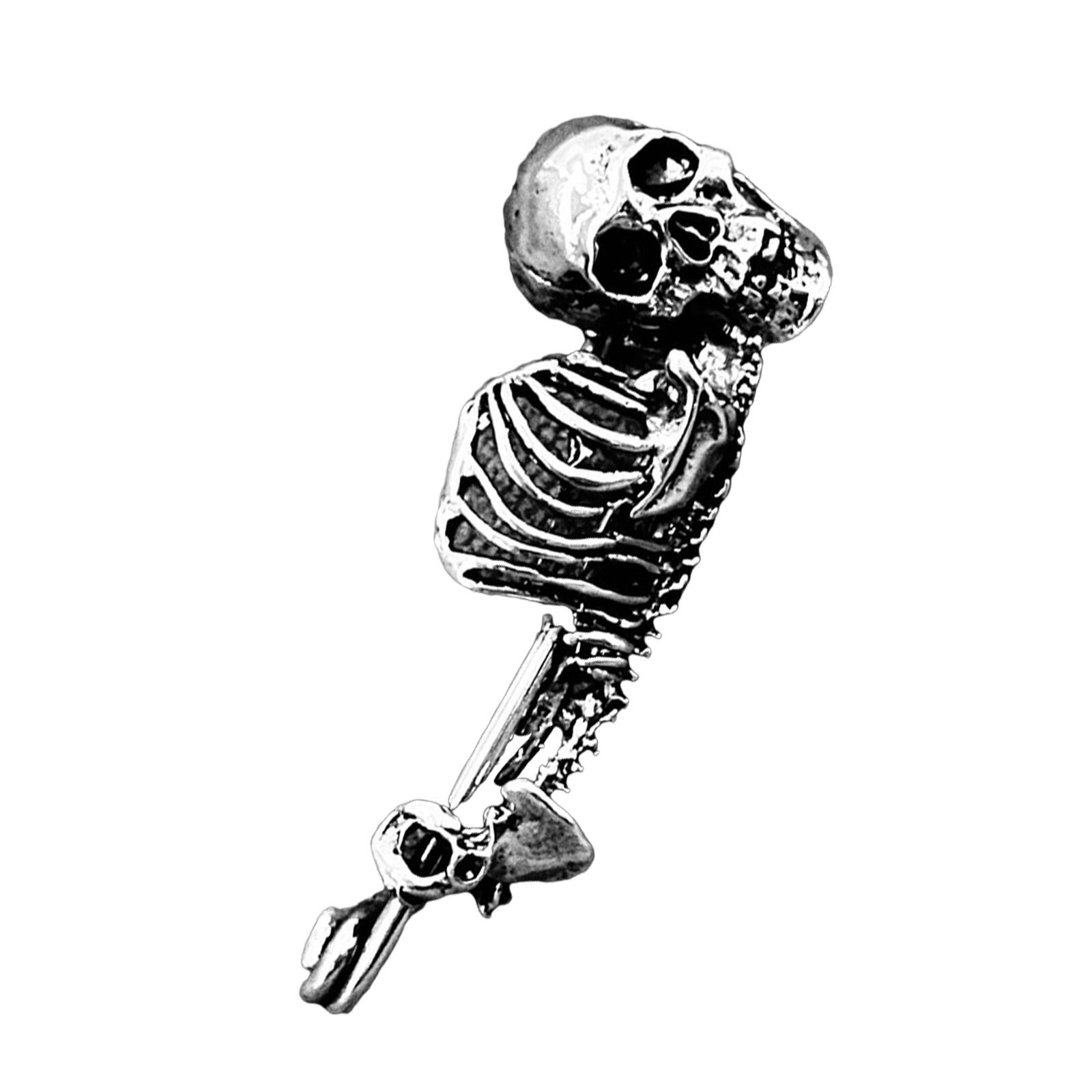 

Vintage Skull Brooch Pin Metal Unique Personality Designs for Women Men Unisex Hat & Clothing Decorative Accessories серебряный