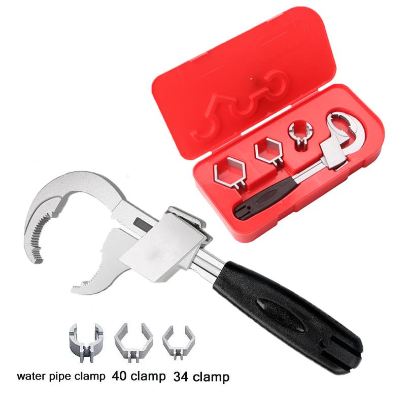 1PCS Universal Double-ended Wrench Adjustable Multifunctional Bath Wrench Aluminium Alloy Open End Spanner Bathroom Repair Hand Tool