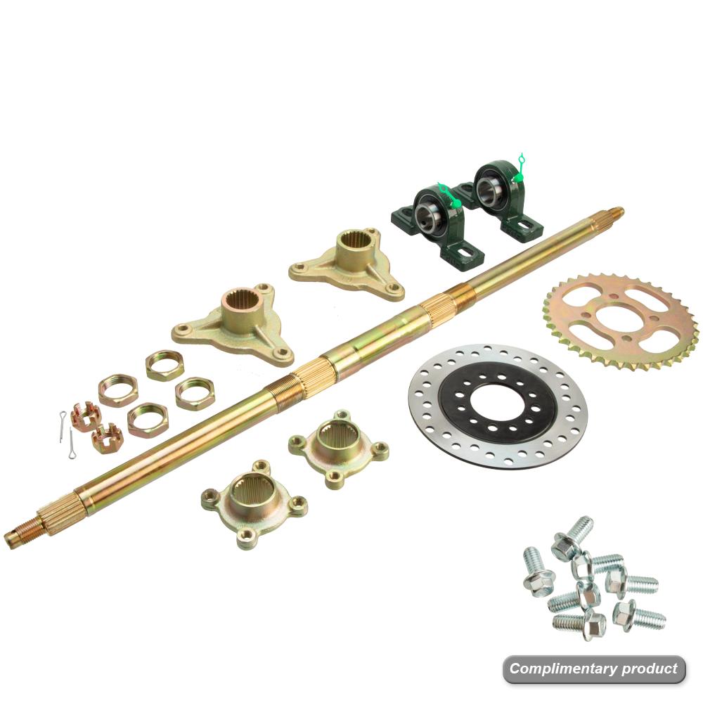 740mm - 428 - 37T Kit ax spate ATV go-kart STD 20mm ansamblu complet cu butuc de sarcină disc de frână pinion