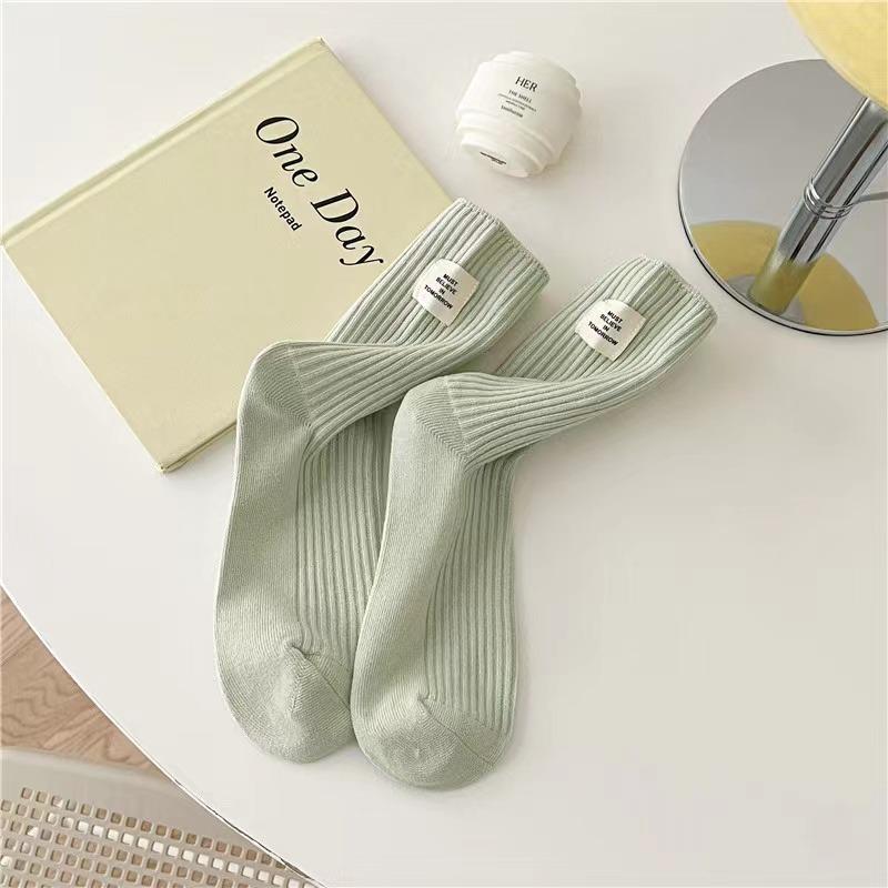 Women Socks Long New High Quality Candy Color Crew Socks Japanese Fashion Breathable Fresh Colorful Socks Middle Tube