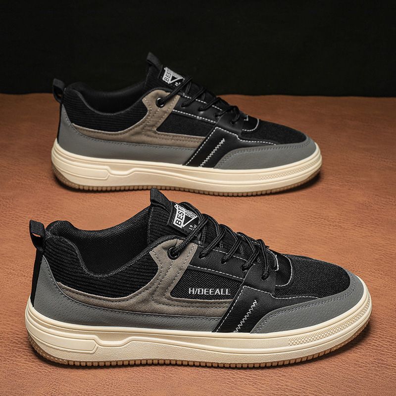 Men's Shoes Spring New Breathable Hong Kong Style Versatile Dirt-resistant Mesh Shoes Trendy Lightweight Soft Sole Sports Casual Shoes