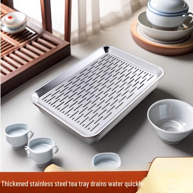 Yipan Japanese Style Stainless Steel Tea Tray