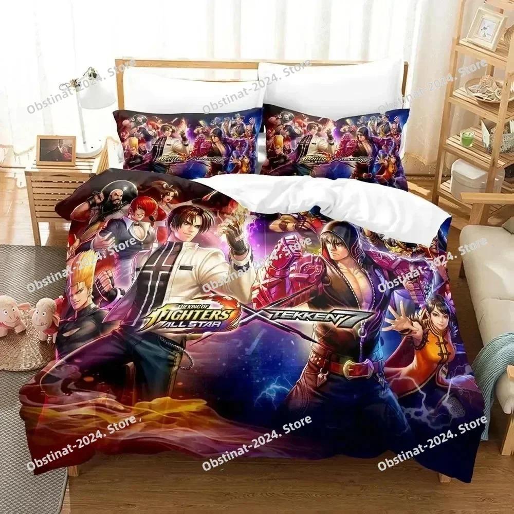 Anime King Of Fighters Bedding Set Duvet Cover Bed Set Quilt Cover Pillowcase Comforter King Queen Size Boys Adult Bedding