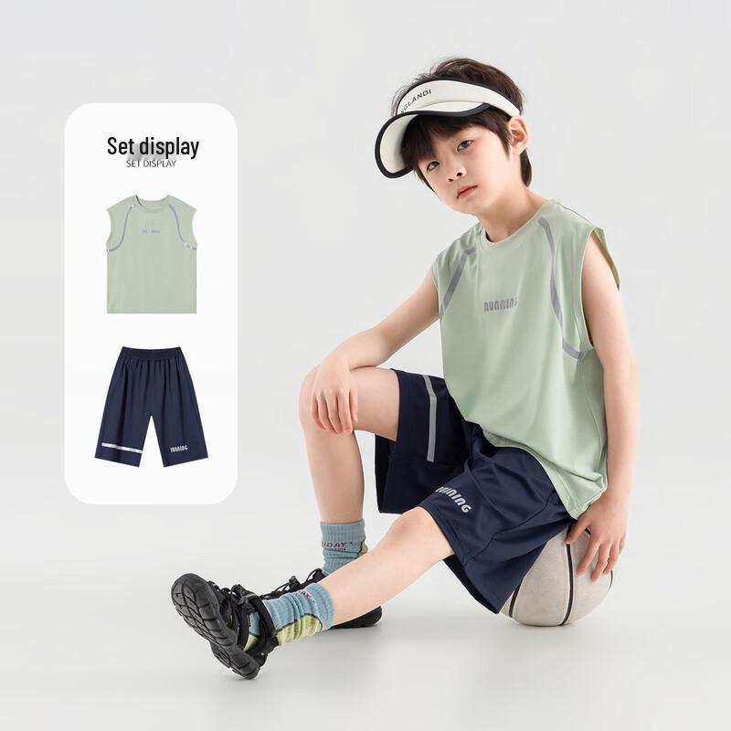 Duo Duo Jia Boys  Summer Athletic Mesh Vest & Shorts Set 150