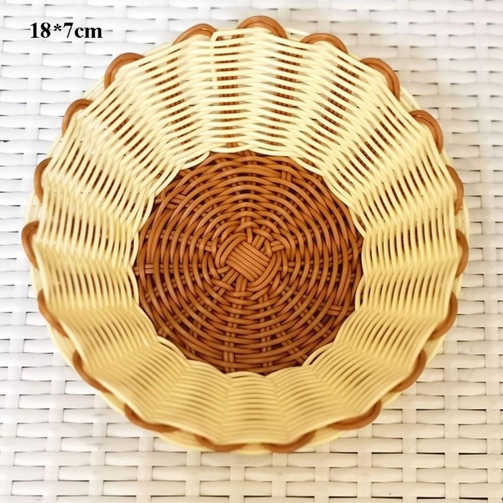 Hardness Rattan Wicker Woven Serving Baskets Household Handwoven Bread Fruit Vegetables Basket 8 Styles Hot Pot Platter