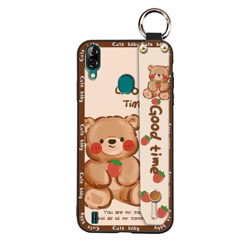 Kickstand Fashion Design Phone Case For Blackview A60 Pro Dirt-resistant Wrist Strap Anti-dust Shockproof Silicone Ring